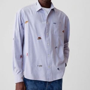 NWOT: Men's GAP × DAP Embroidered Oxford Shirt - Medium